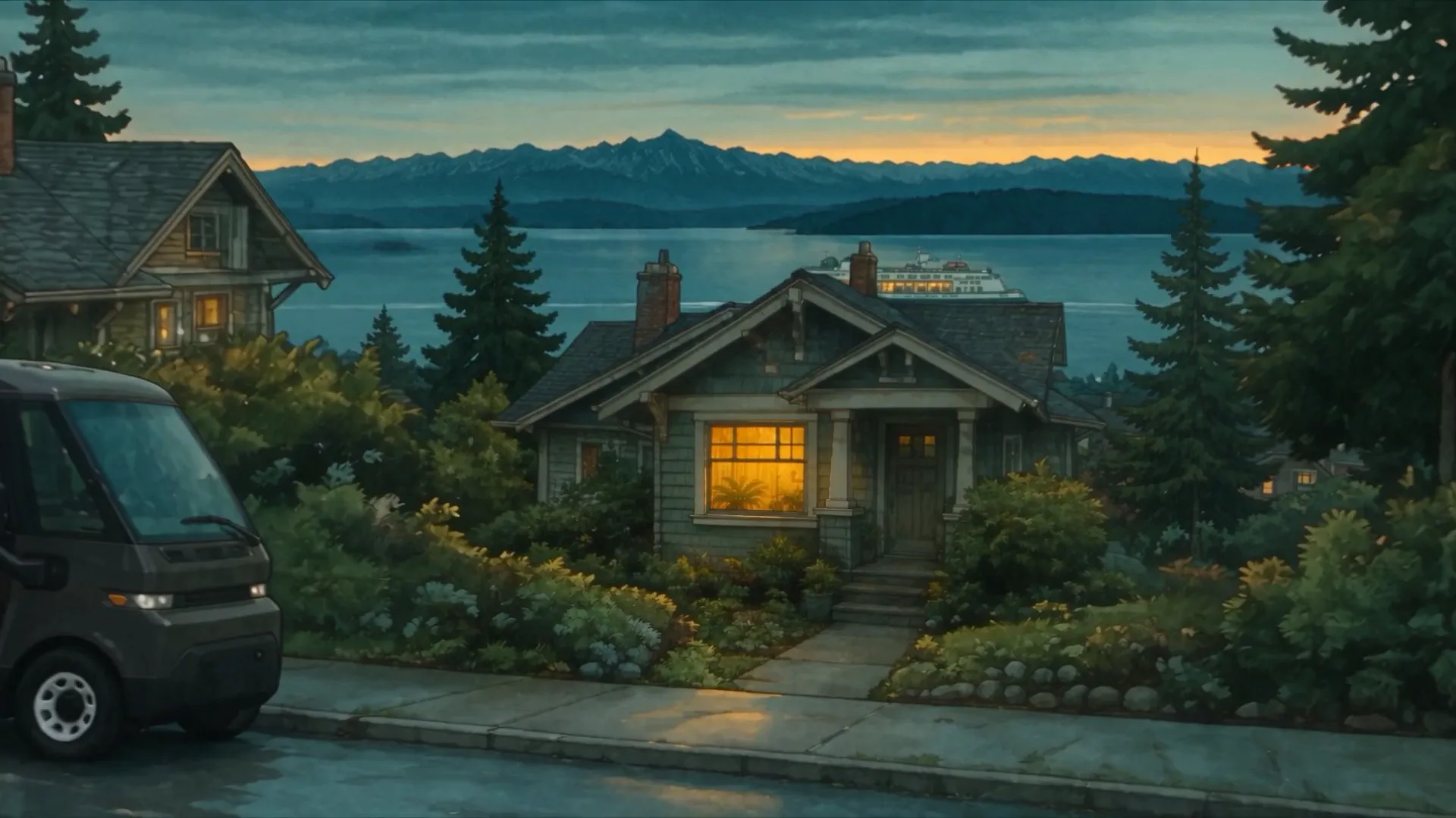 Lola the van arriving at a West Seattle home